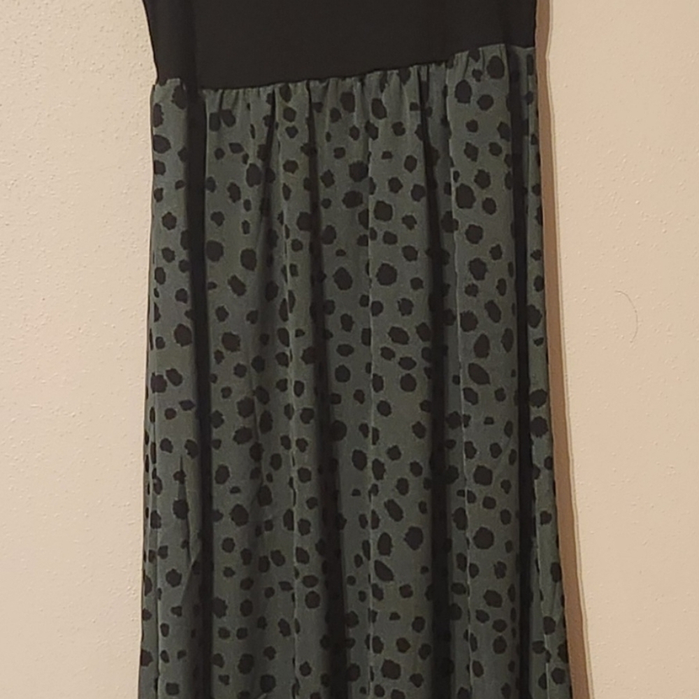 Black and Green Polka Dot Maxi Dress​ - Picture 2 of 3